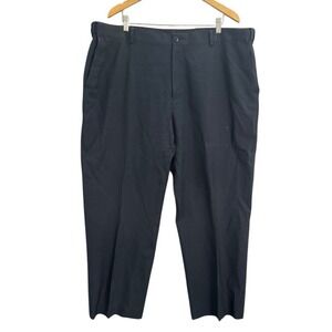 LL Bean Mens 44W 100% Wool Comfort Waist Dress Pants Navy Blue 285312
